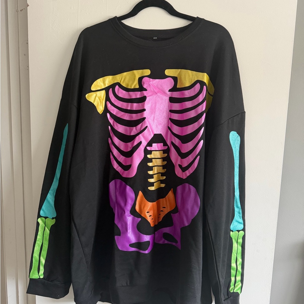 Colorful Skeleton Graphic Sweatshirt